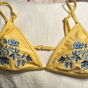 Yellow Embroidered Bralette